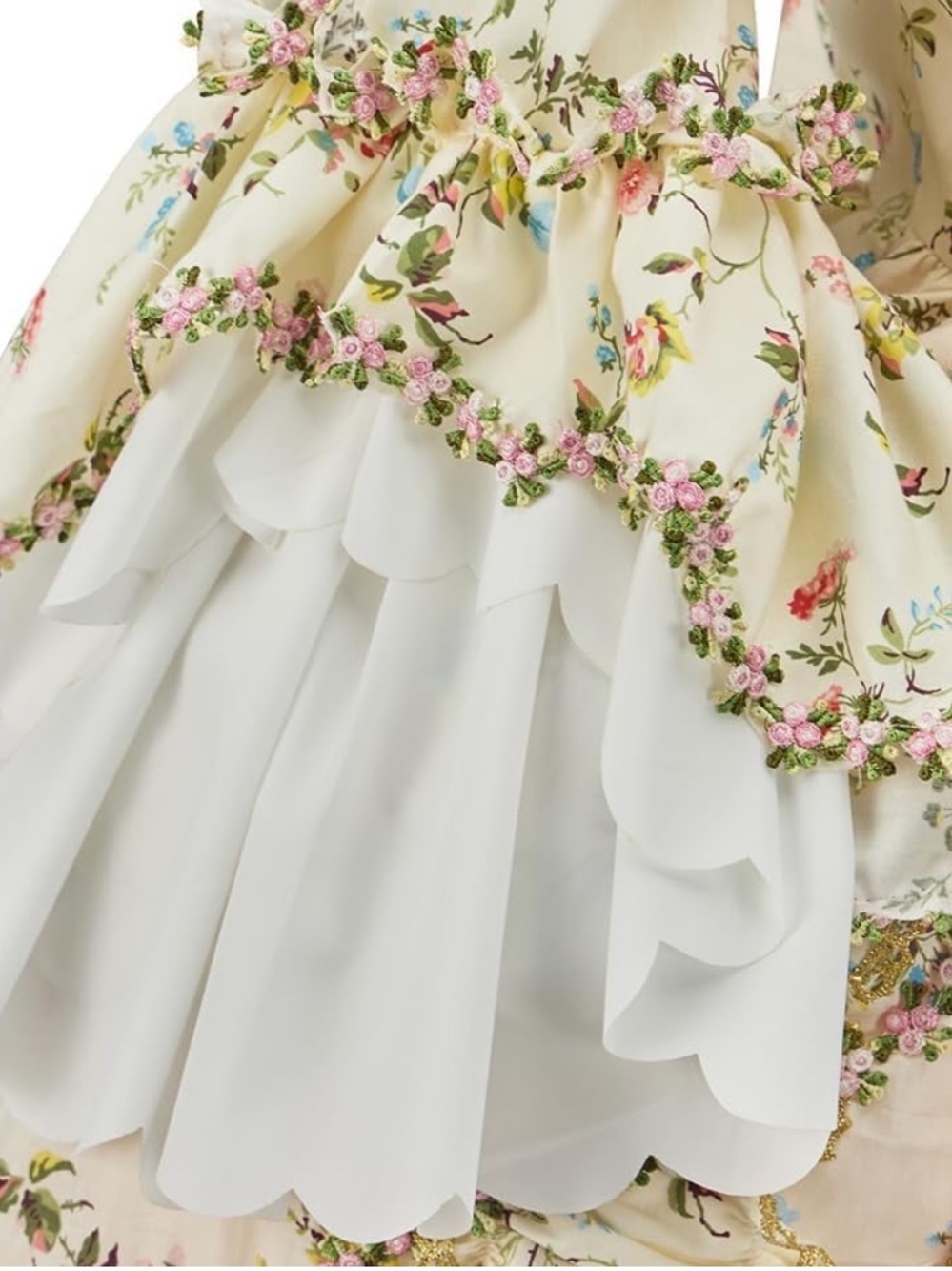 French Queen Costume Marie Antoinette Dress Floral 18th Century Victorian Rococo - Picture 7 of 15